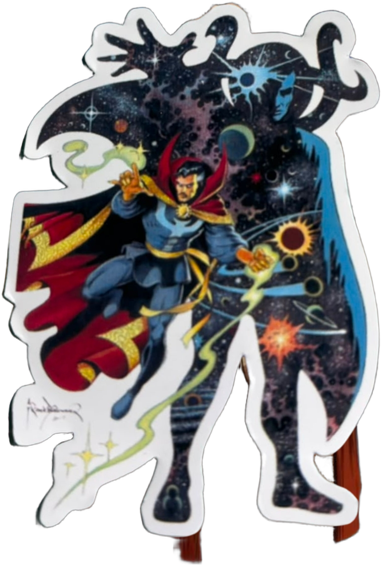 Sticker recortado do Doutor Estranho flutuando